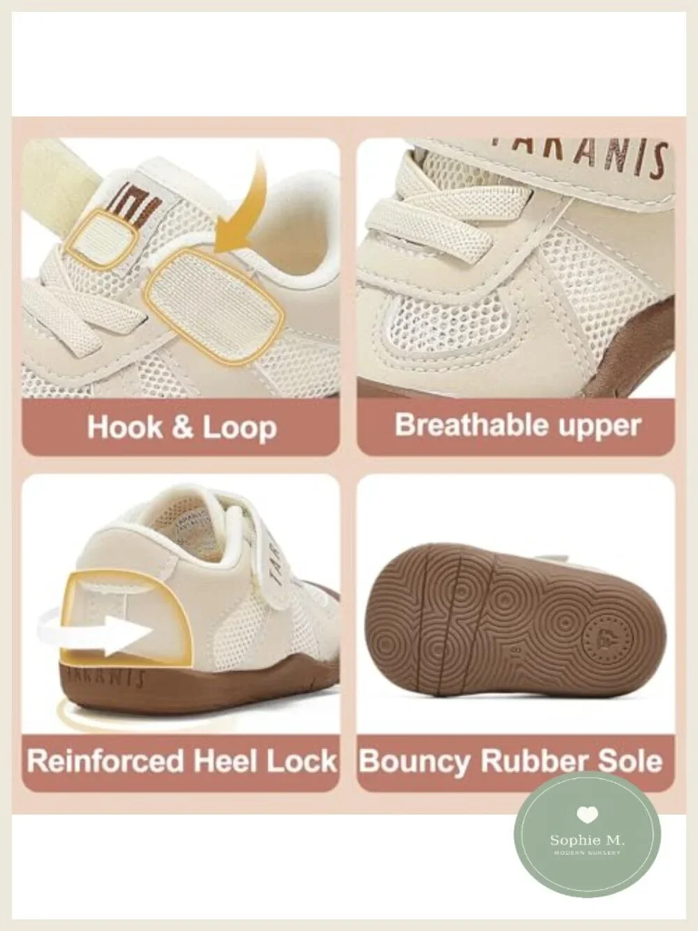 Baby Sneaker Infant Toddler First Walking Shoes Lightweight Non-Slip Microfiber